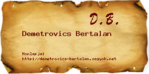 Demetrovics Bertalan névjegykártya