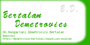 bertalan demetrovics business card